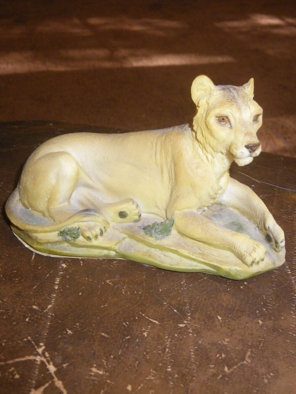 Vintage Resin Lioness Statue Figure
